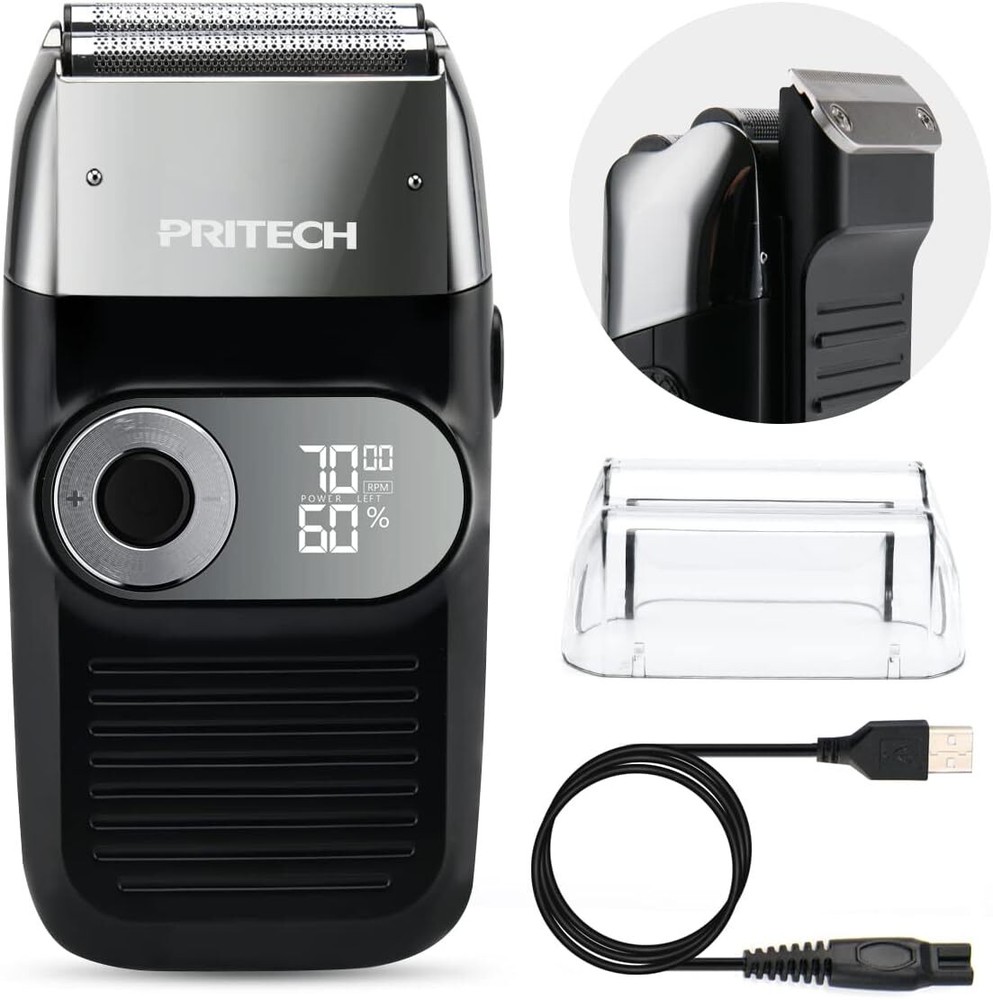PRITECH Foil and Bald Shavers 2 in 1 Electric Shaver for Men Foil Blade and with