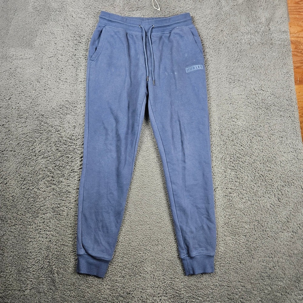Hurley Mens Jogger Sweatpants Blue Size Medium Elastic Waist Drawstring
