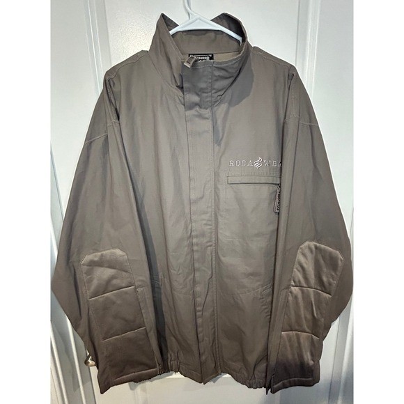 Vintage Y2k Rocawear Embroidered Tactical Grunge Grey Rain Jacket Mens Sz Large