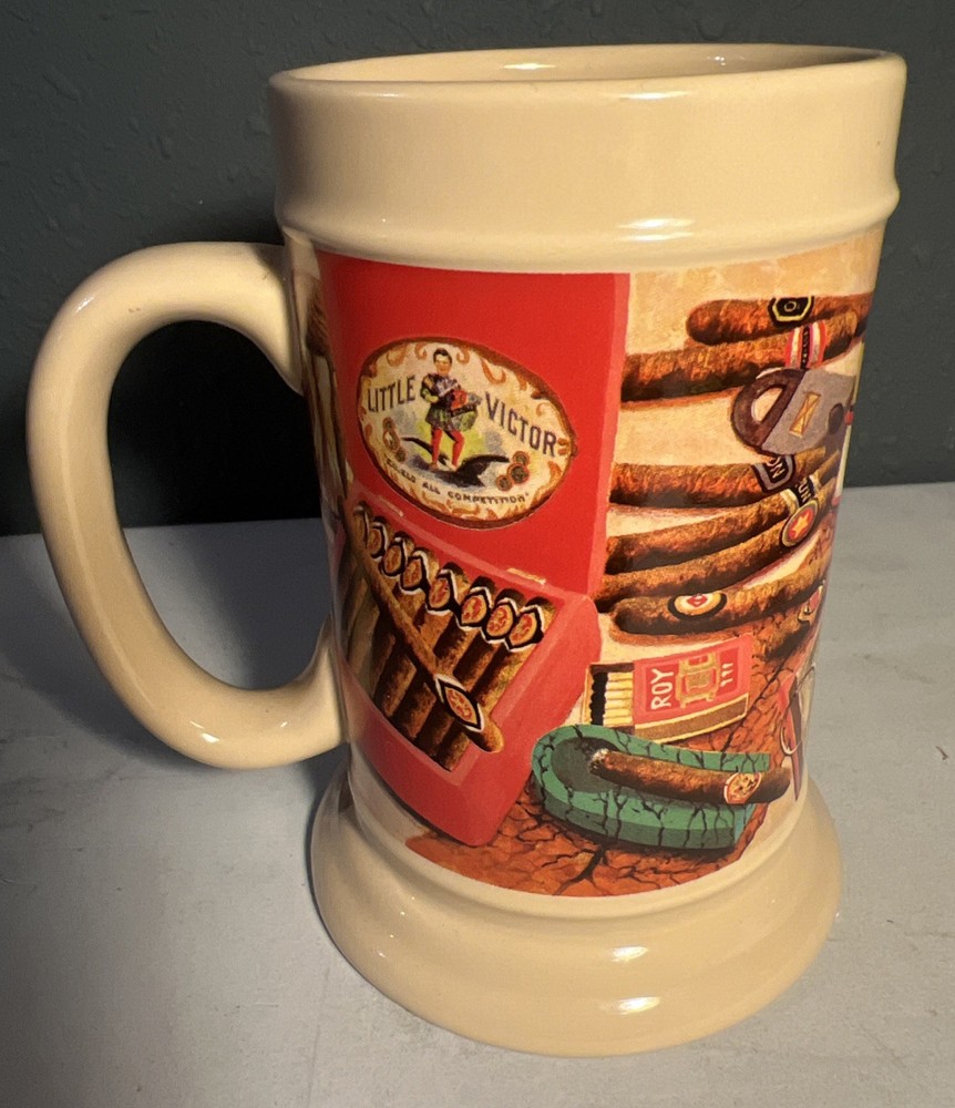 Flowers Inc Balloons Cigars Scene Coffee Cup / Beer Mug #697438 - Very Nice!