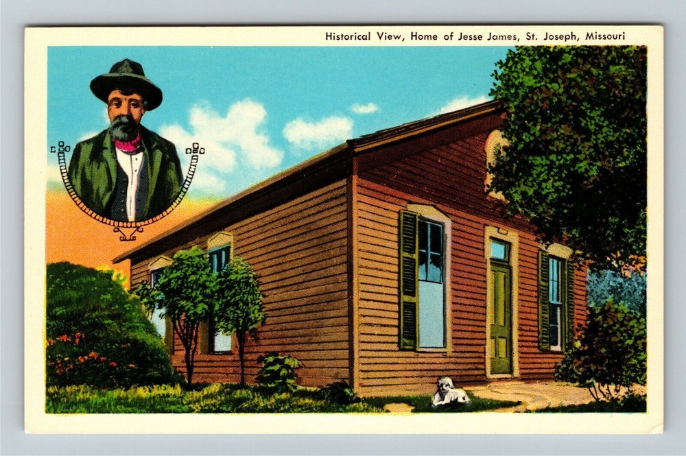 St. Joseph, MO-Missouri, Historical View, Home Jesse James, Vintage Postcard