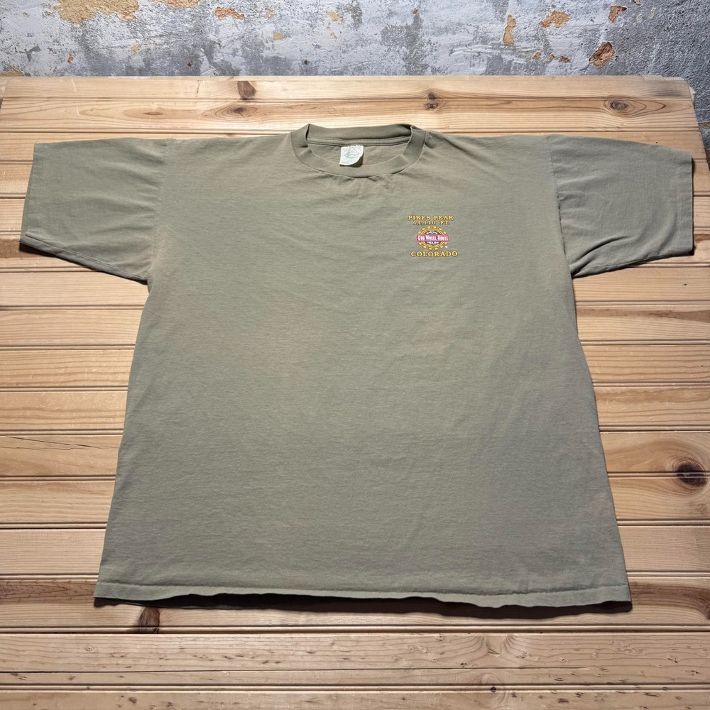 Vintage 90s Pikes Peak Mountain Colorado Cog Wheel Route T-Shirt USA Made - XXL