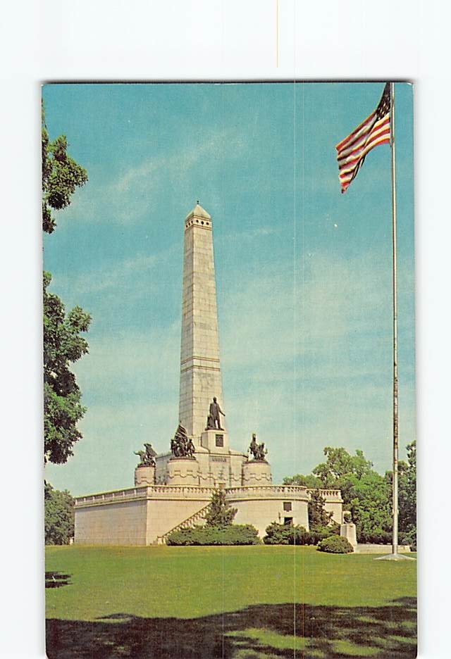 Postcard Lincoln's Tomb Oak Ridge Cemetery Springfield Illinois USA