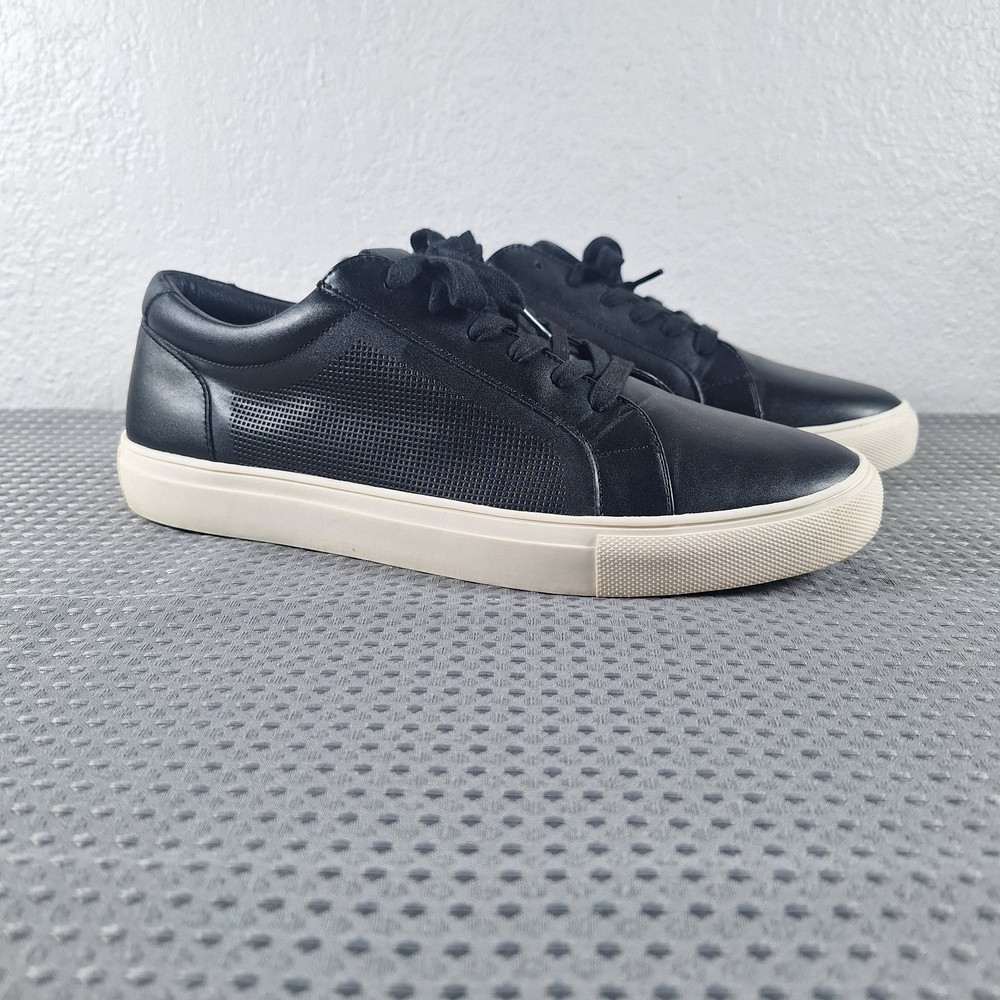 Express Mens Size 10 Black Faux Leather Shoes Sneakers Casual Comfort