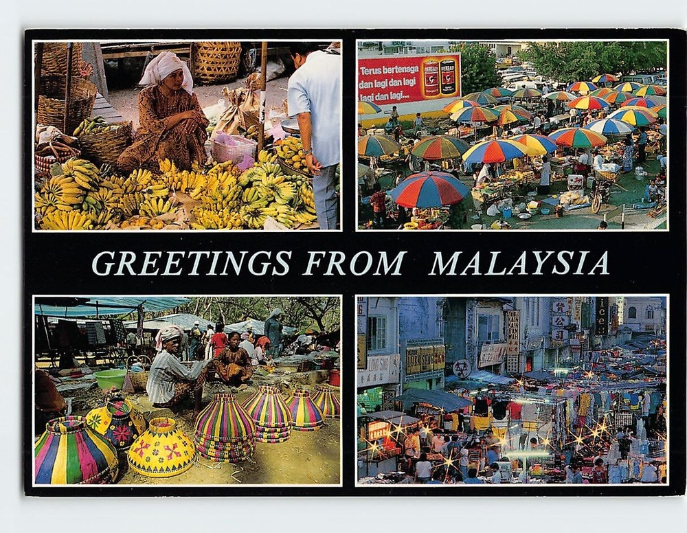 Postcard Markets Of Malaysia Greetings From Malaysia