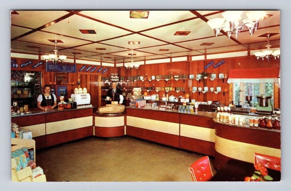Wilmot OH-Ohio, Interior Alpine Alpa Cheese Chalet Store, Vintage Postcard