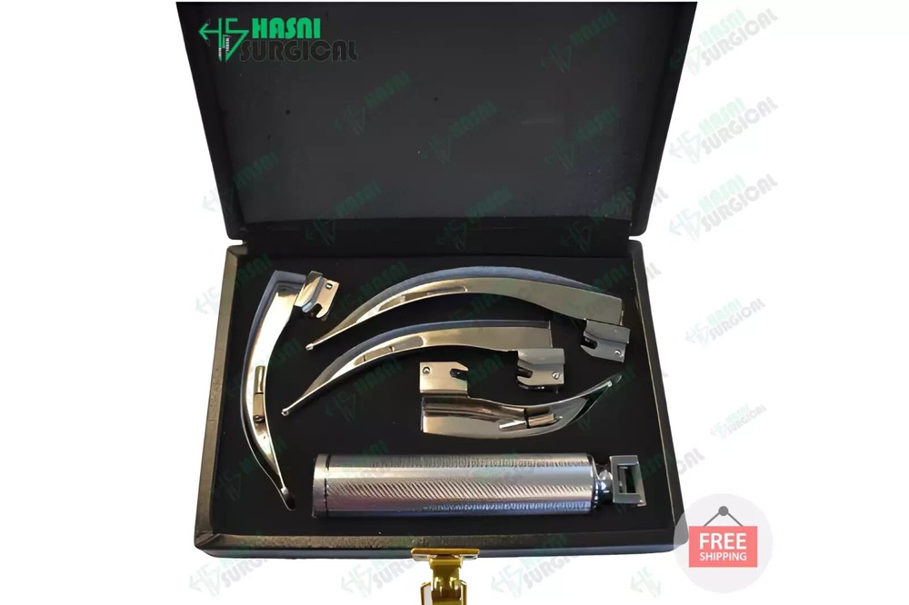 Fiber Optic Laryngoscope Set – 4 Macintosh Blades with Handle