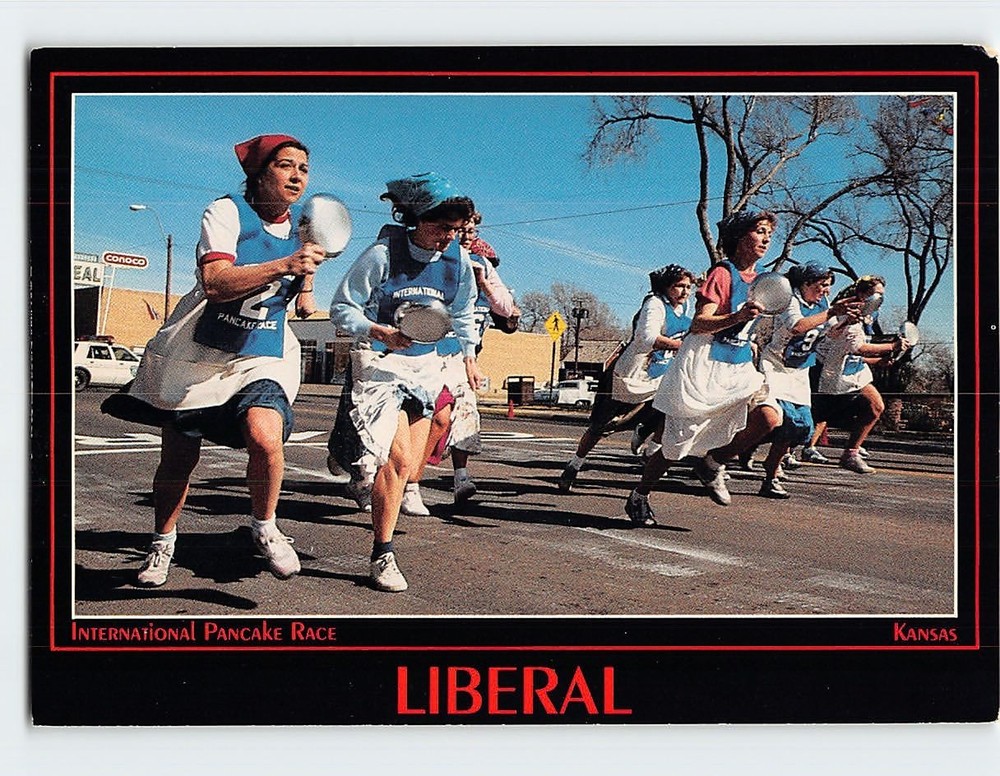 Postcard International Pancake Race Liberal Kansas USA