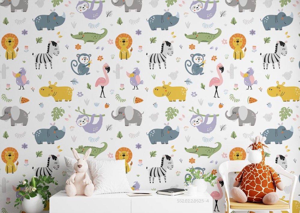 3D Animal Plant Cartoon Pattern Wall Murals Wallpaper Murals Wall Sticker