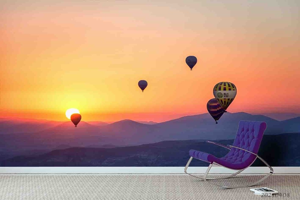 3D Sky Mountain Sunset Landscape Wall Murals Wallpaper Murals Wall Sticker 2