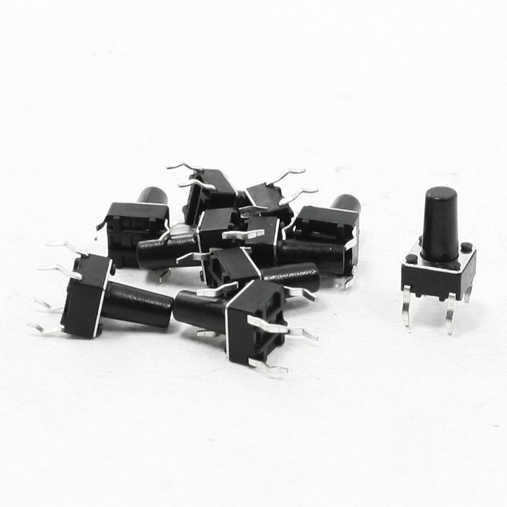 10pcs 6x6x10mm 4-Pin DIP PCB Momentary Tactile Tact Switch