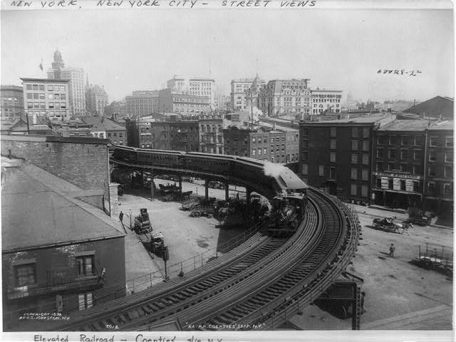 Photo:New York City NY Coenties Slip Elevated Railroad c1894