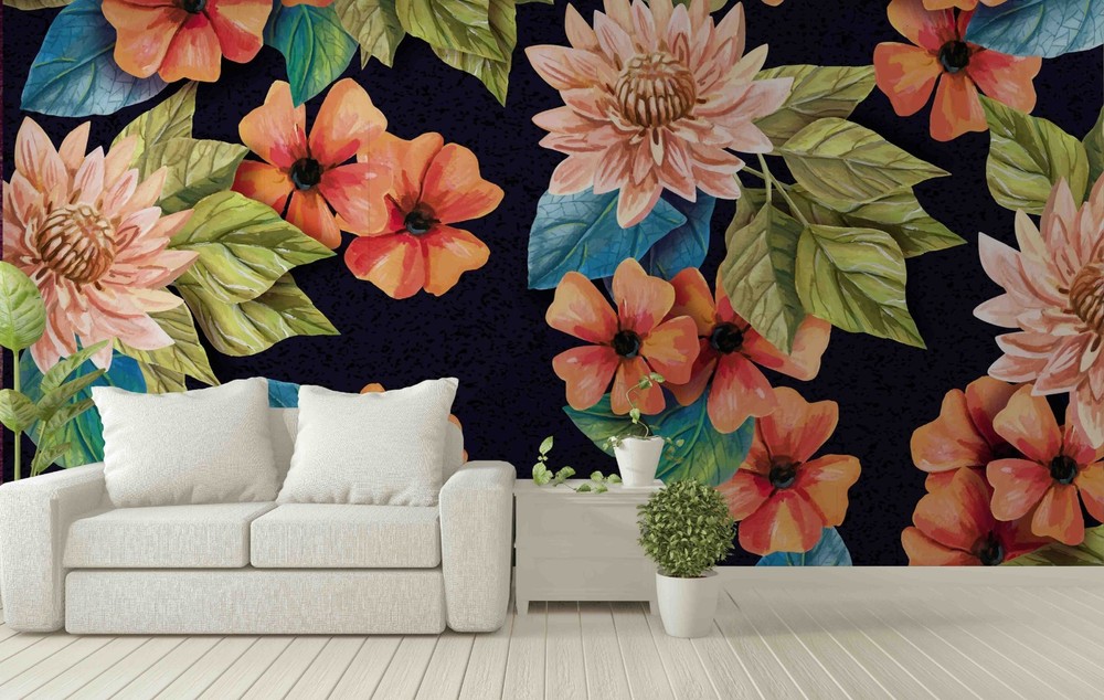 3D Flower Flora Pattern Wall Murals Wallpaper Murals Wall Sticker 2
