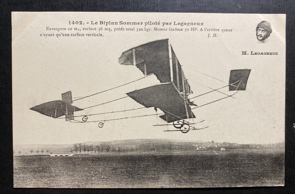 Mint France Real Picture Postcard Early Aviation Sommer Biplane