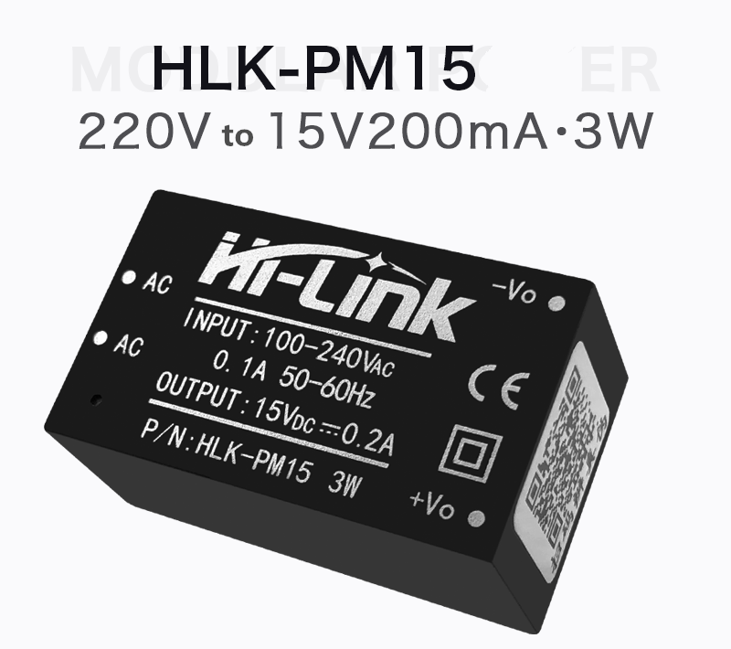 15V 3W AC-DC Isolated Power Converter 100-240V Input  