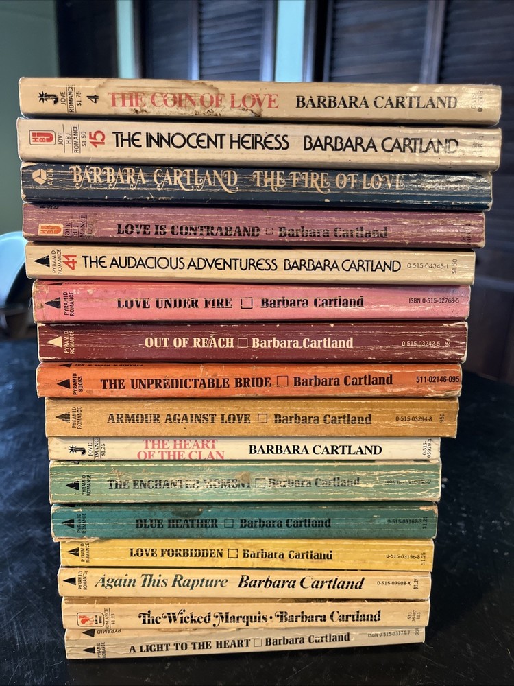 Lot of 16 BARBARA CARTLAND VTG Romance Novels Mixed Paperback 70s Summer Read