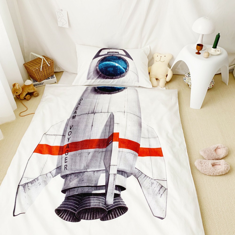Cosplay Rocket Ship Kids Duvet Cover Quilt Cover Twin Comforter Cover PillowCase