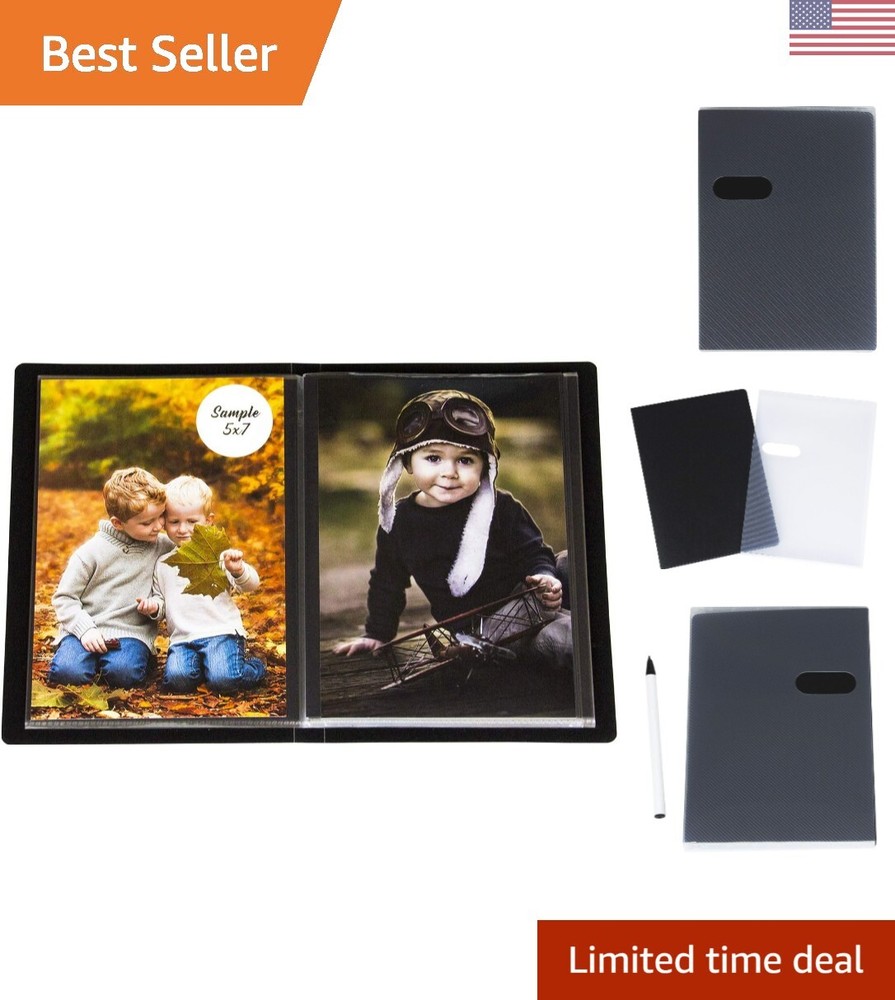 Compact Portfolio Photo Album - Holds 48 Pictures - Acid-Free & PVC-Free-image
