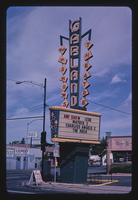 Photo:Spokane Washington Garland Theater 2003 marquee sign theatre