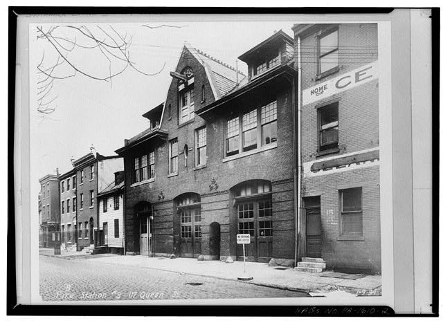 2. Photocopy of old 1893 firehouse. Original photo at Philadelphia City Hall,