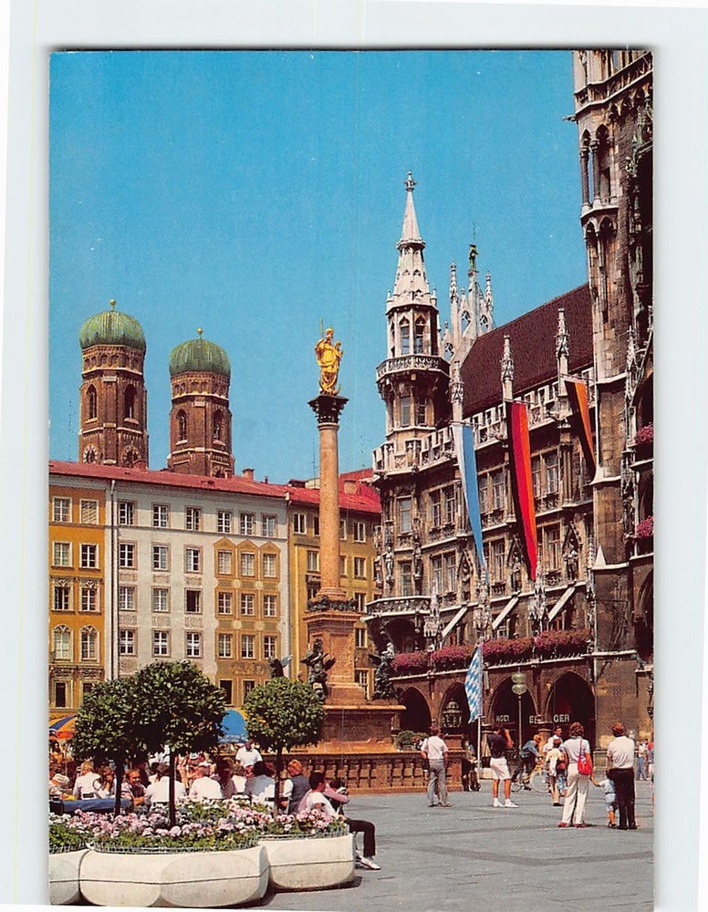 Postcard Marienplatz Munich Germany