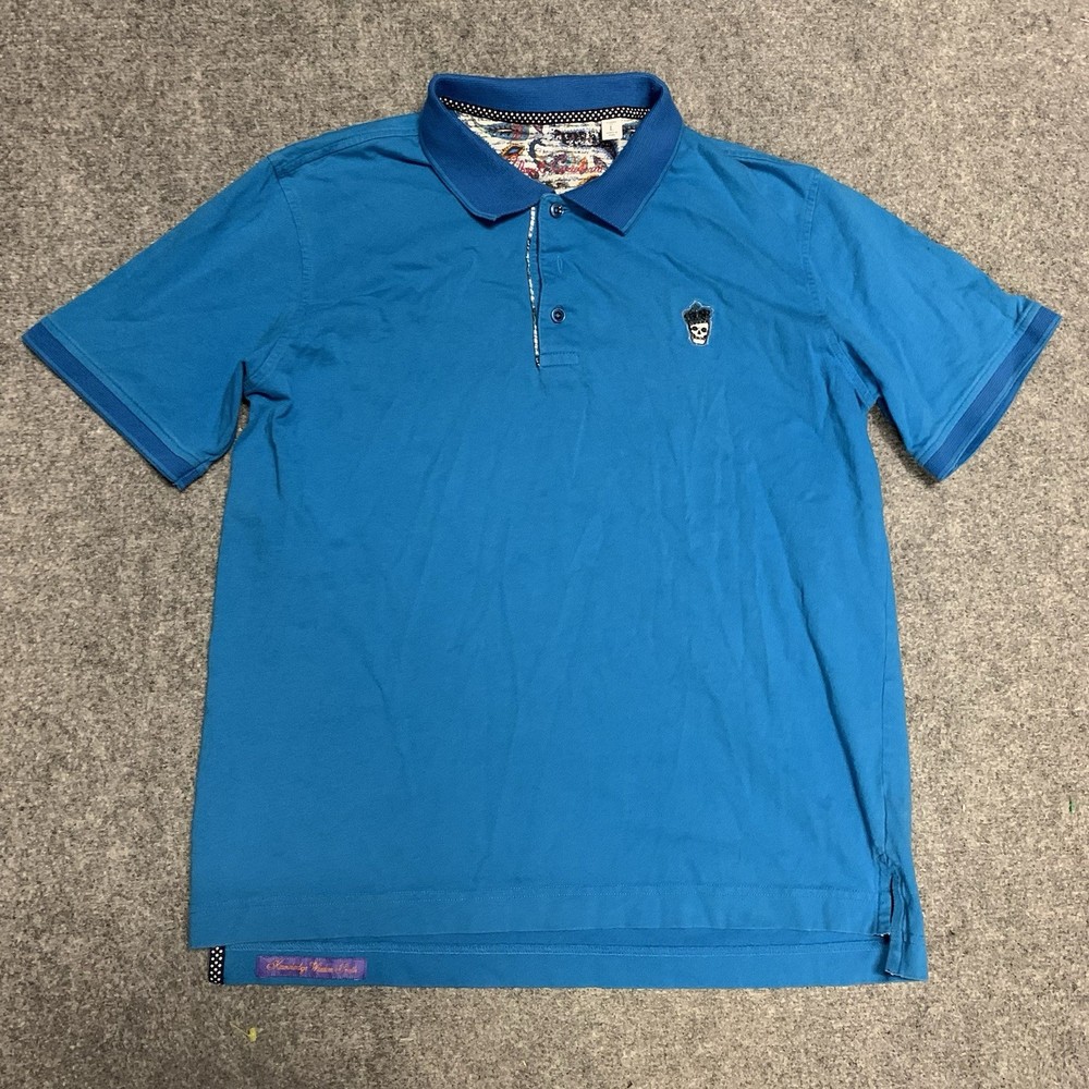 Robert Graham Polo Shirt Mens Large Short Sleeve Rugby Golf Preppy Adult