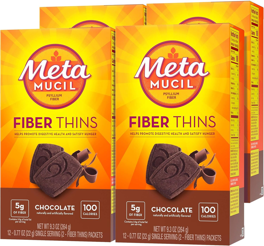 , Fiber Thins, Daily Psyllium Husk Fiber Supplement, Supports Digestive Health a