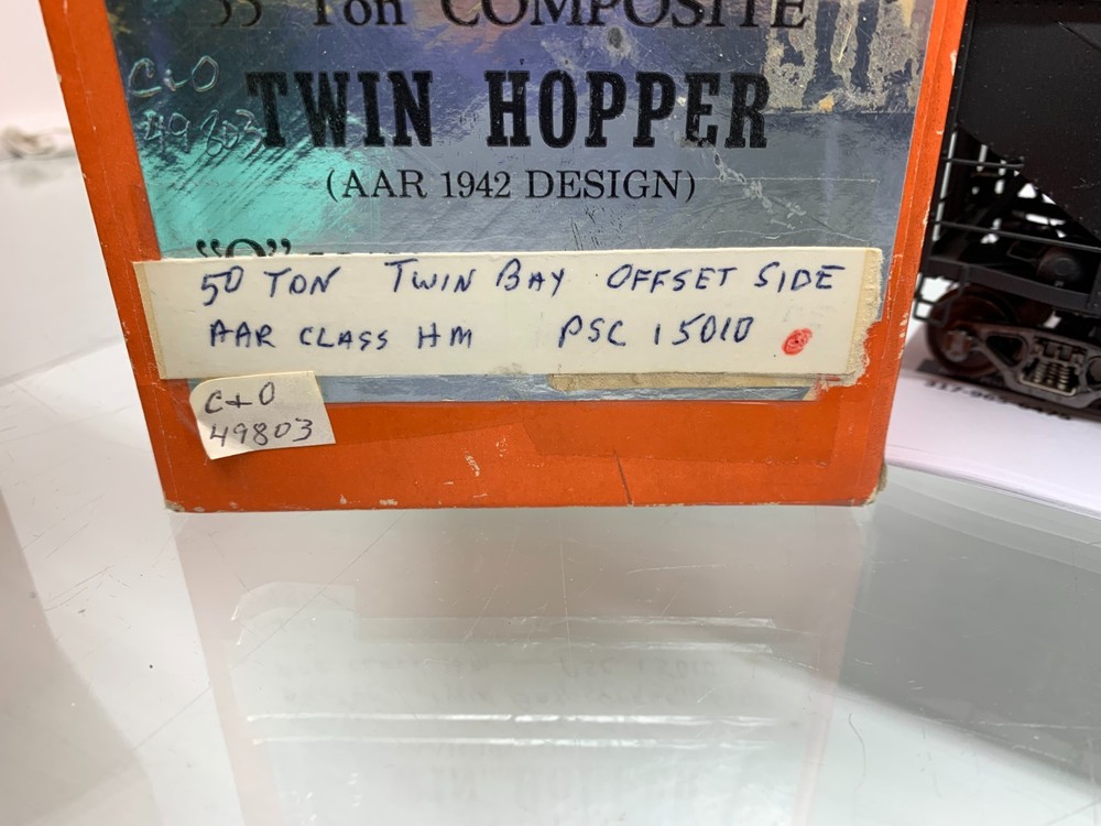 787 Precision Scale Co. C&O Twin Bay Offset Side Hopper Brass O Scale 2 Rail