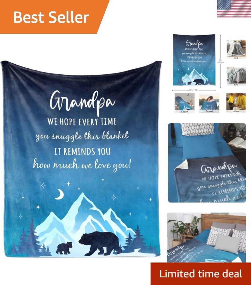 Manta polar ligera Heartfelt 80x60 - Regalo para abuelo de nietos-image