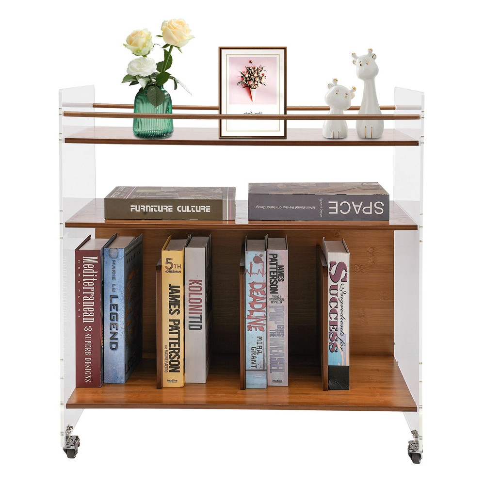 Modern 3-Tier Rectangle End Table - Freestanding Tawny Side Table for Home