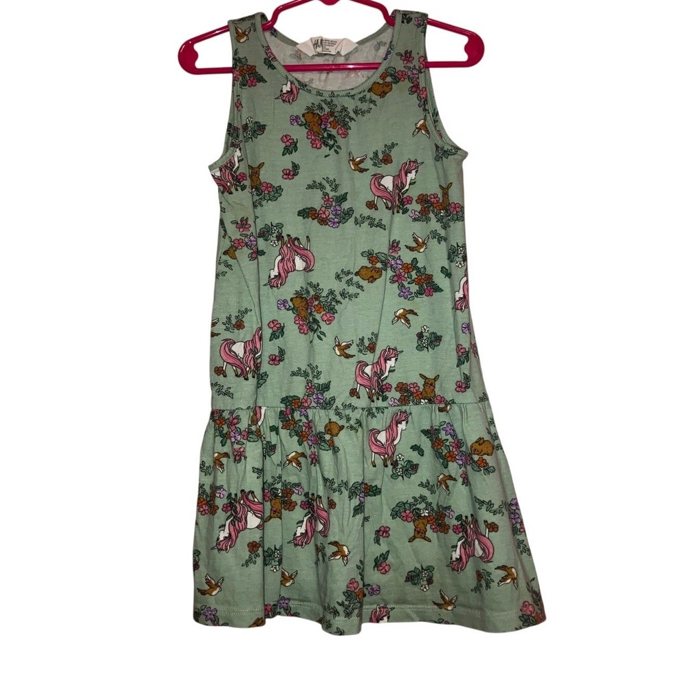 H&M Unicorn Bunny Floral Dress Size 5T-6