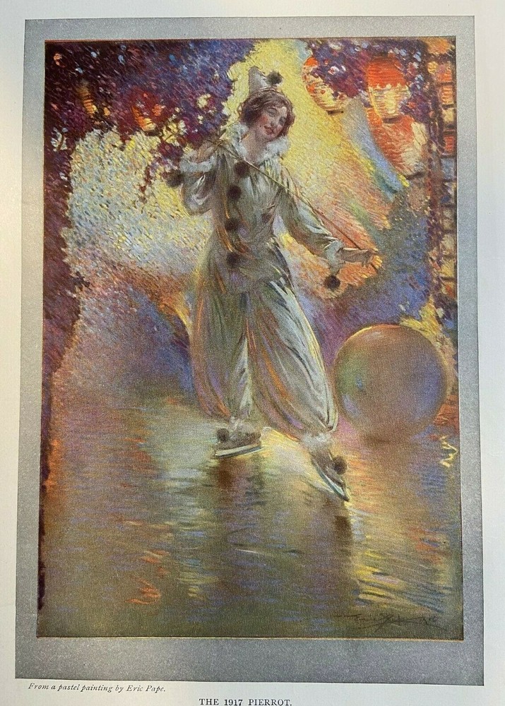 1917 Vintage Magazine Illustration The 1917 Pierrot by Eric Pope