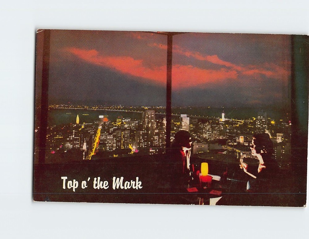 Postcard Night View Of San Francisco From Top O' The Mark California