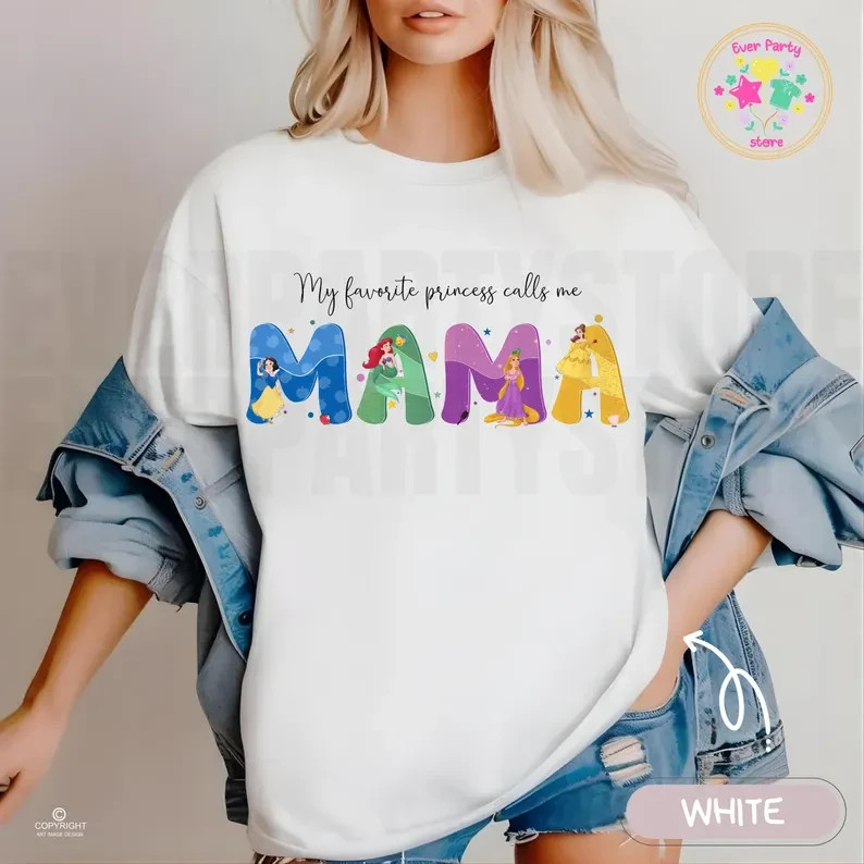 Personalized Princess Mama T-shirt, My Favorite Princess Calls Me Mama T-shirt,