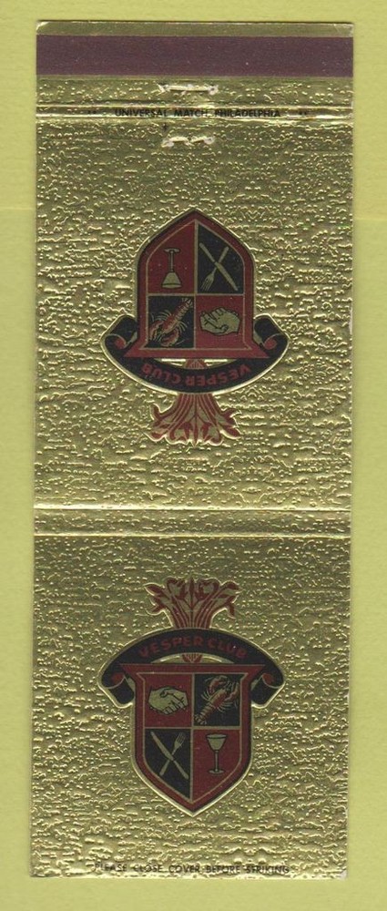 Matchbook Cover - Vesper Club Philadelphia PA