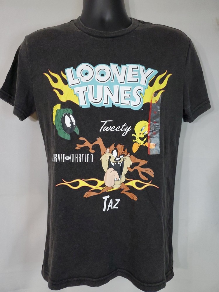 Men's Distressed Looney Tunes T-Shirt XS Featuring Taz Tweety Daffy Duck Bugs Bunny