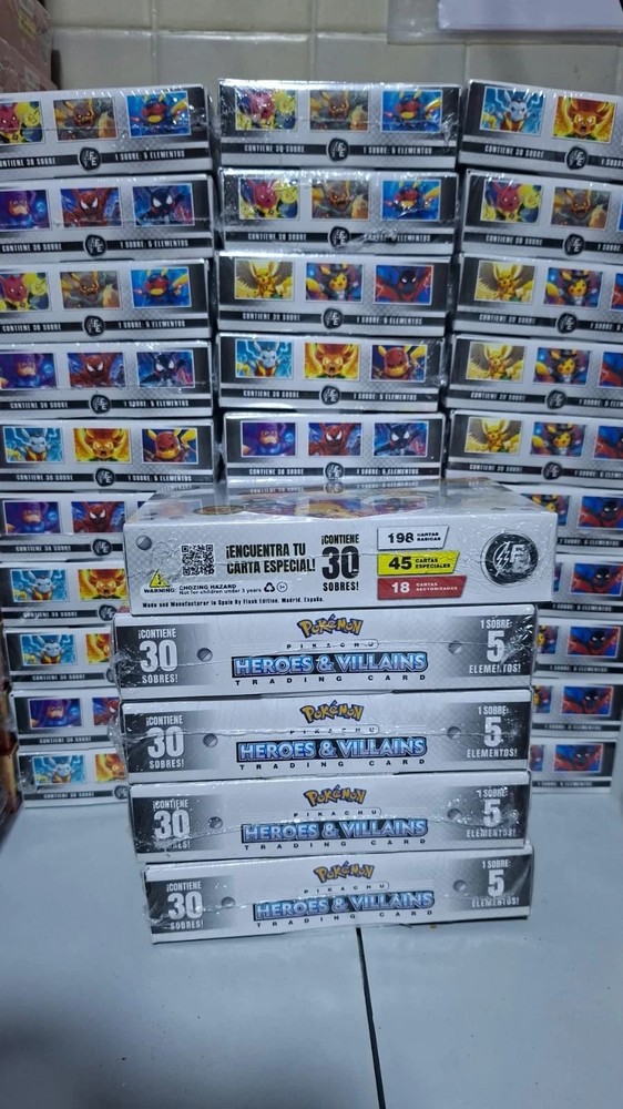 5 Boxes -2025 Box Pokemon Heroes & Villains Flash Edition - Free Shipping