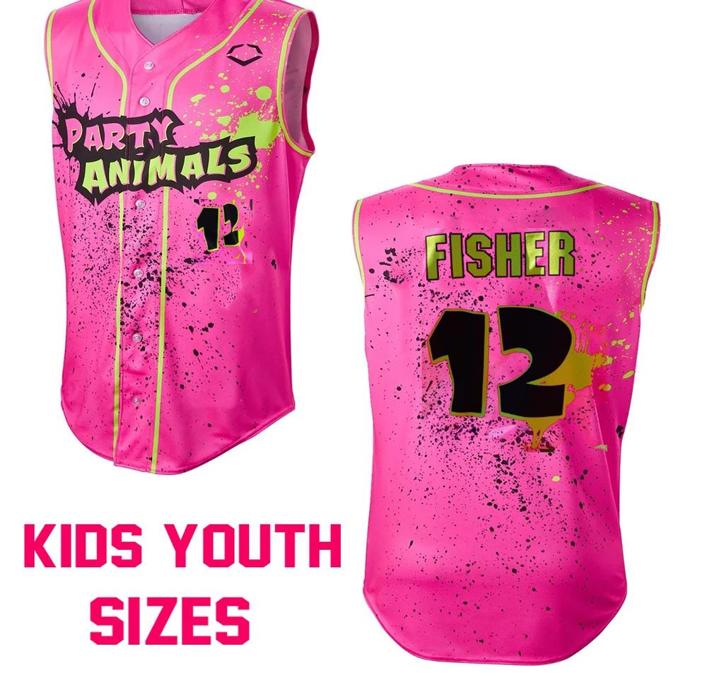 #12 Fisher Party Animals Sleeveless Jersey All sizes KIDS YOUTH SIZES QT1851