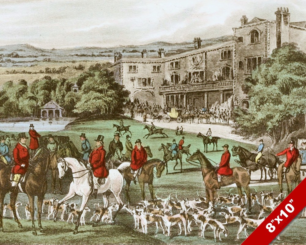 AMSTEAD ABBEY FOX CAZA CABALLO ECUESTRE CAZA ARTE PINTURA IMPRESIÓN DE LIENZO REAL
