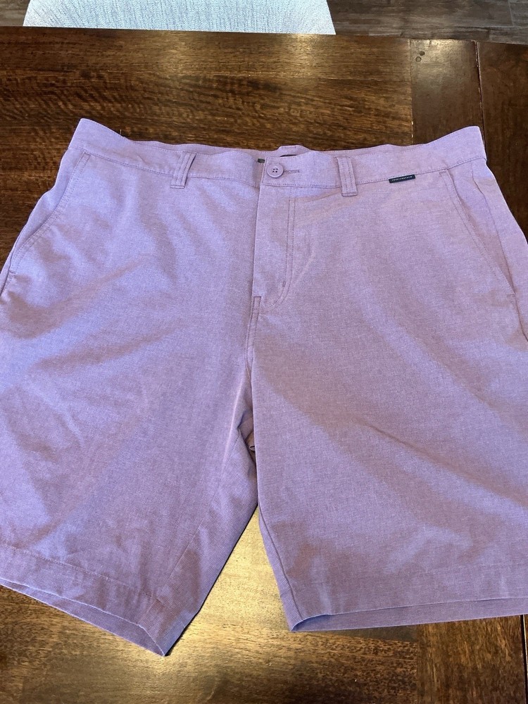 TravisMathew Golf Shorts Mens 38 Purple Stretch Performance Casual Flat Front