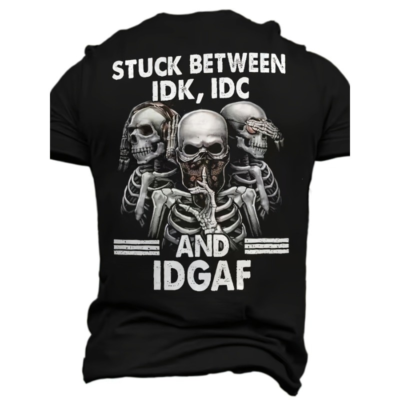 [Comfortable | Chic] Comfortable Chic Men's T-Shirt | Skull & Letter Pattern Top