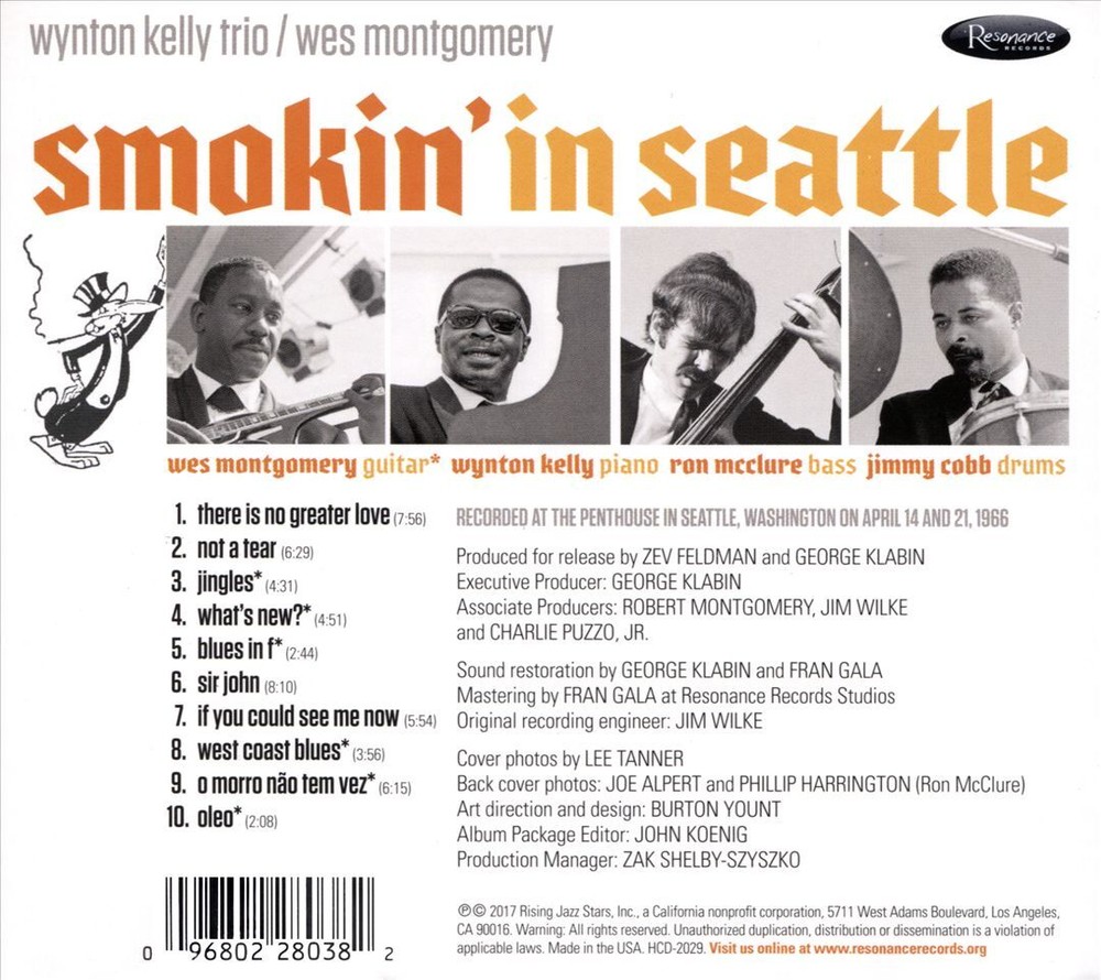 WES MONTGOMERY/WYNTON KELLY TRIO - SMOKIN' IN SEATTLE: LIVE AT THE PENTHOUSE [DI