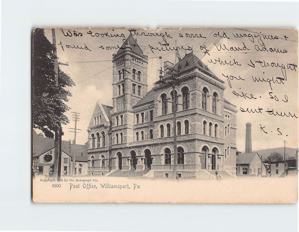 Postcard Post Office Williamsport Pennsylvania USA