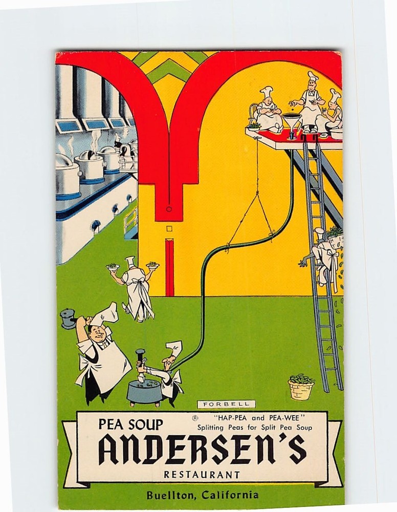 Postcard Pea Soup Andersen's Restaurant Art Print Buellton California USA