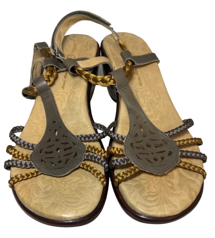 Jambu Women Sandal Sz 10M Sport Wedge Design Petal II Leather Strappy Boho Comfy