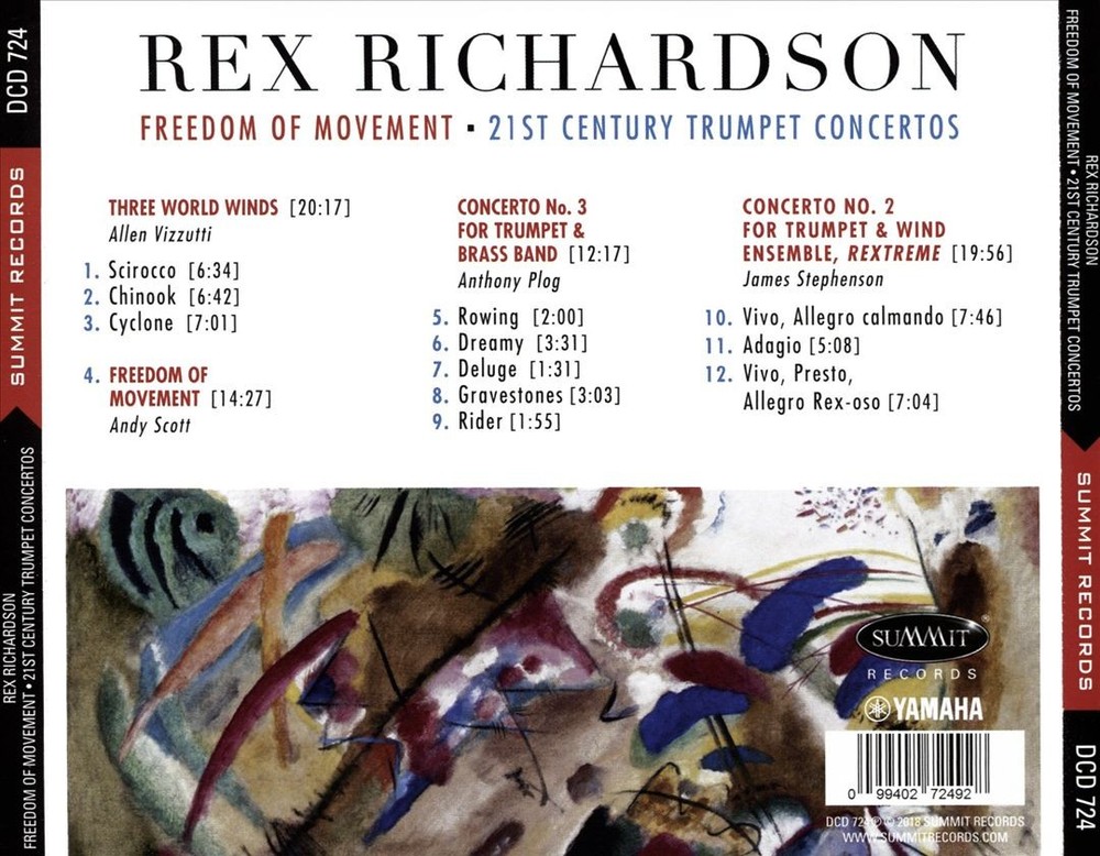 Rex Richardson Freedom Of Movement: 21St Century Trumpet Concertos New Cd