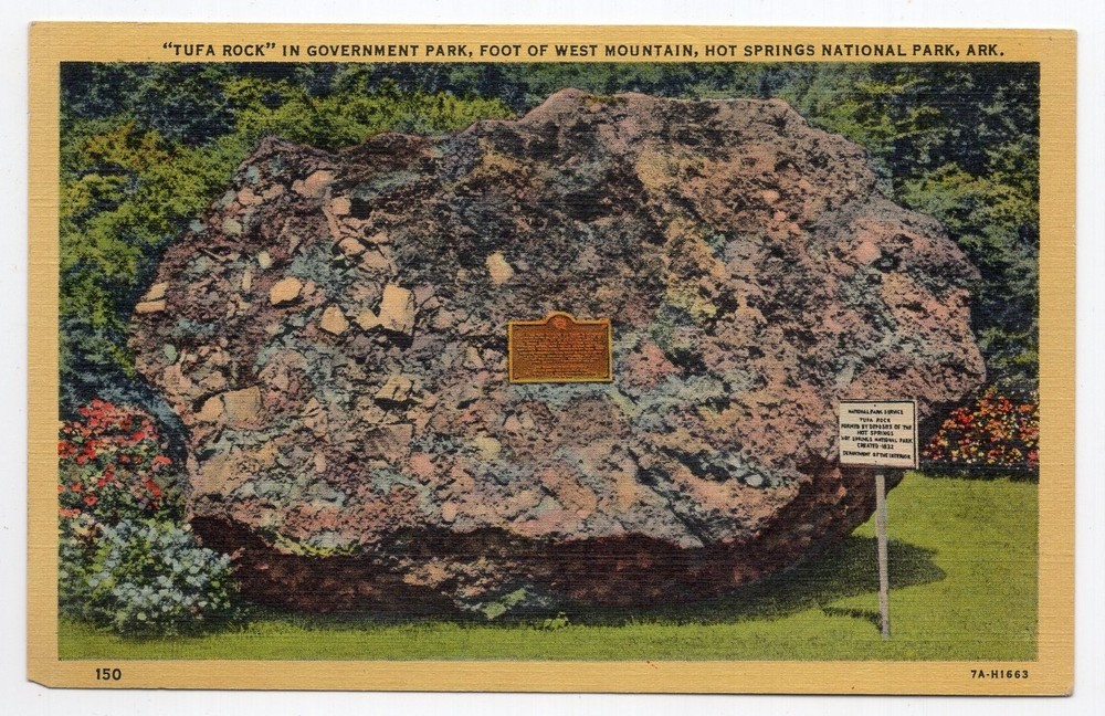 1940s? Linen - CLOSEOUT - Tufa Rock in Gov't Park - Hot Springs Nat'l Park, AR
