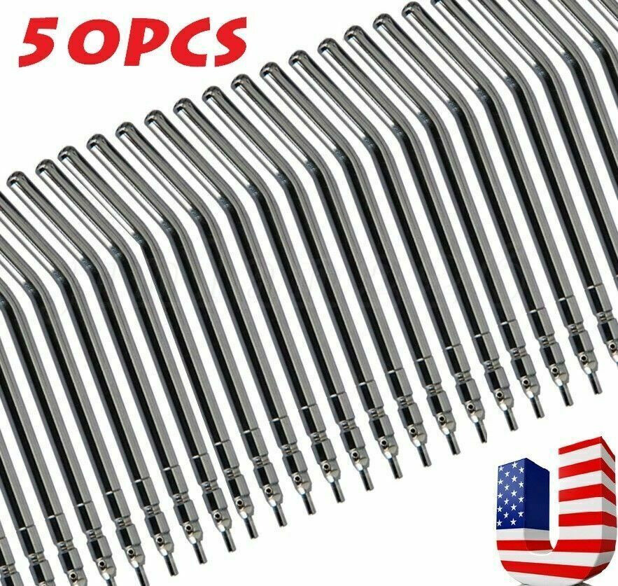 50PCS Dental Metal Spray Nozzles Tubes Tips / 3-Way Air Water Triple Syringe
