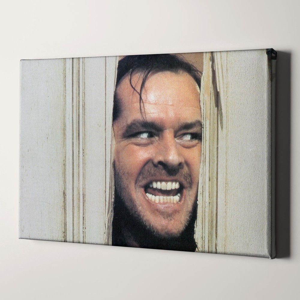 The Shining Here's Johnny Bathroom Scene Canvas Wall Art Horror Film Decor