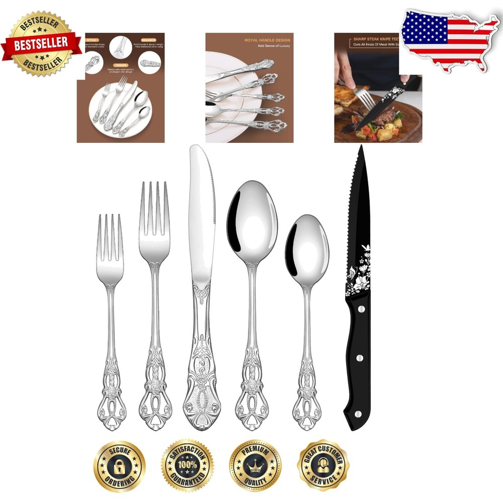 Premium Polished Silverware Set - 48 Pieces for Exquisite Dining Experiences